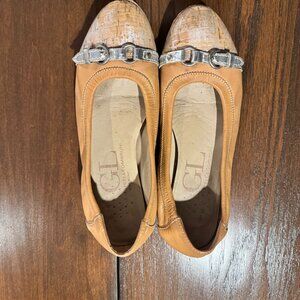 AGL Camel Ballet Flats – Cork Toe